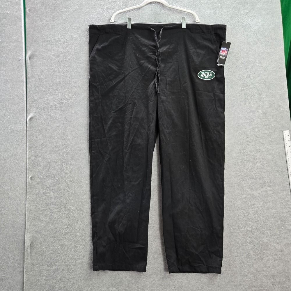 New York Jets Men Pajama Pants Sleepwear 2XL Black Drawstring 30 in Inseam NWT